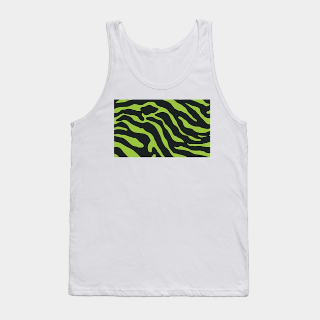 Tiger Skin Pattern Face Mask Android Green Tank Top by MAGE